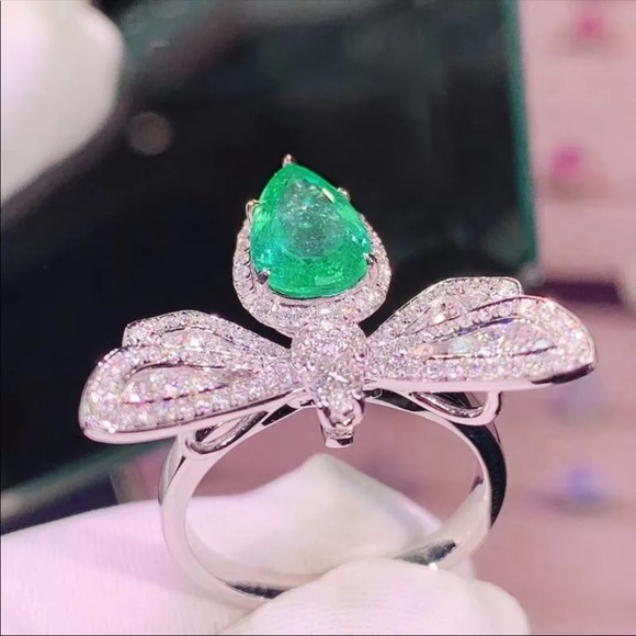 New 925 Silver Beautiful Dragon Fly Zircon New - Picture 4 of 4